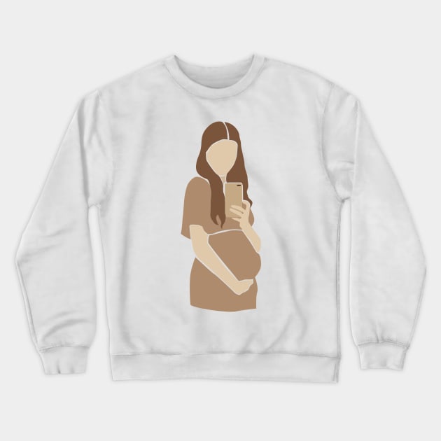 Abstract pregnant vector mother contemporary Illustration Crewneck Sweatshirt by NJORDUR